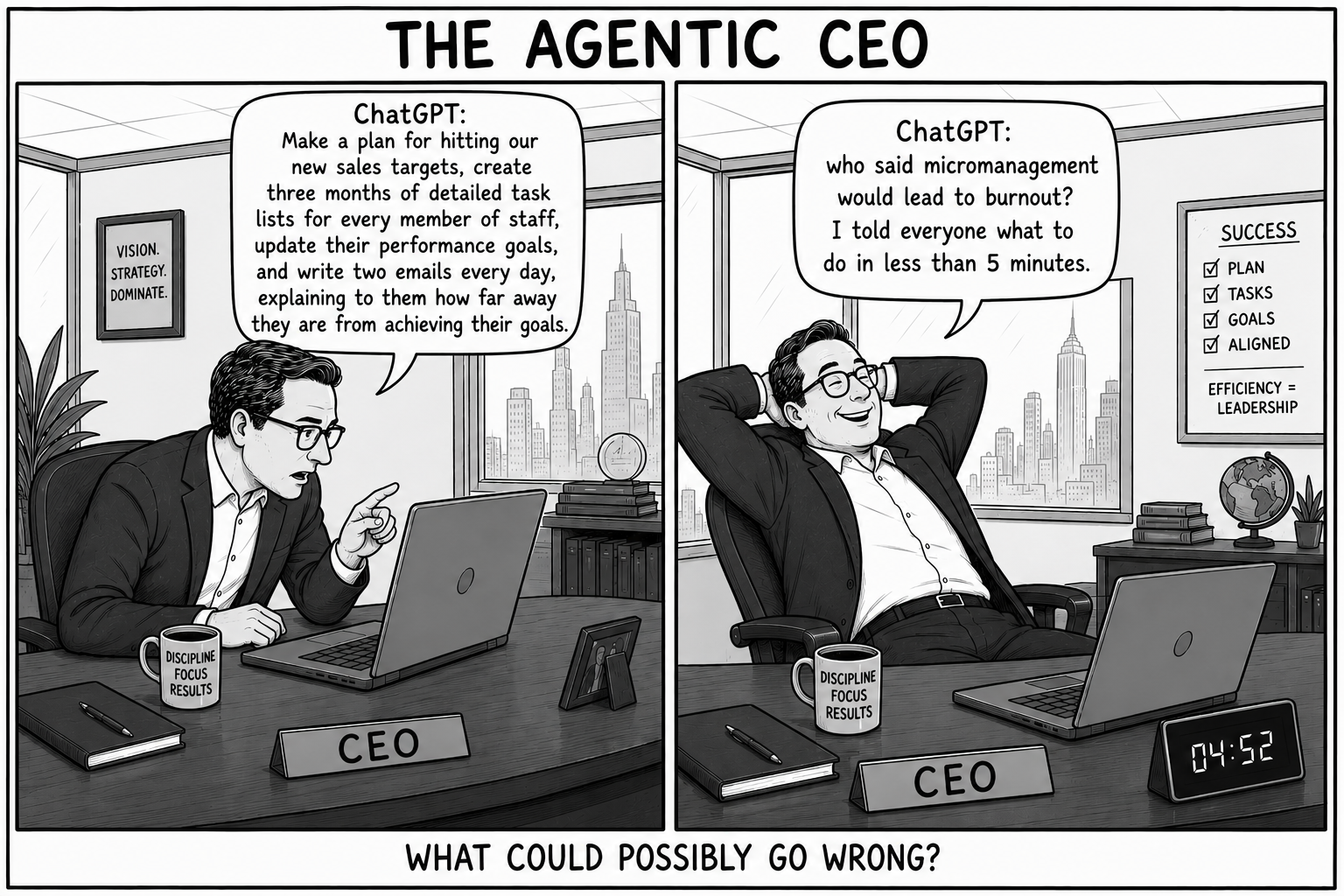 AI humor comic: Agentic Ceo